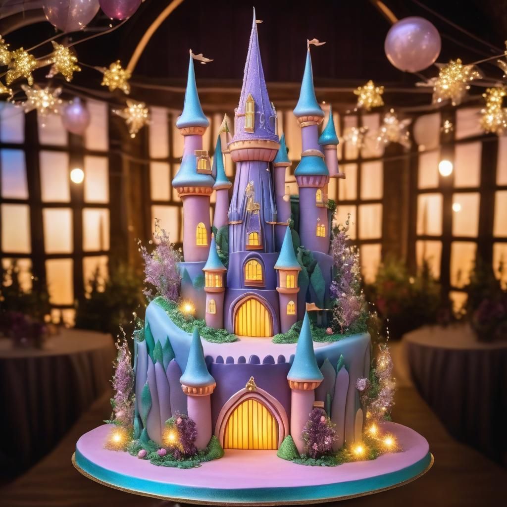 Fairytale Cake Sculpture with Edible Glitter