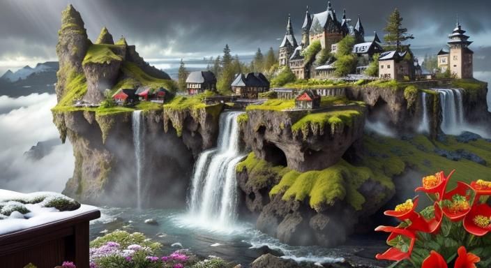 Glowing Graffiti Digital Art Painting Cyberpunk Style