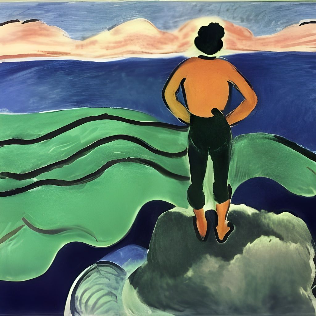 Wanderer Above the Sea of Fog, in Fauvist Style