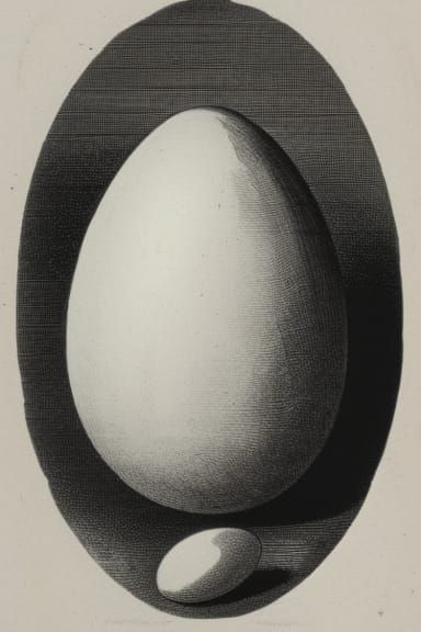 Egg Illustration in 1800s Lithograph Style
