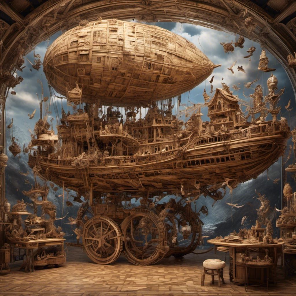 Hyperrealistic Bleached Wood Technology in a Digital Paintin...