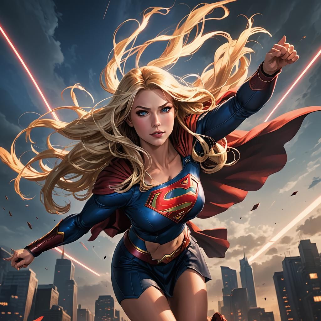 Supergirl Flying