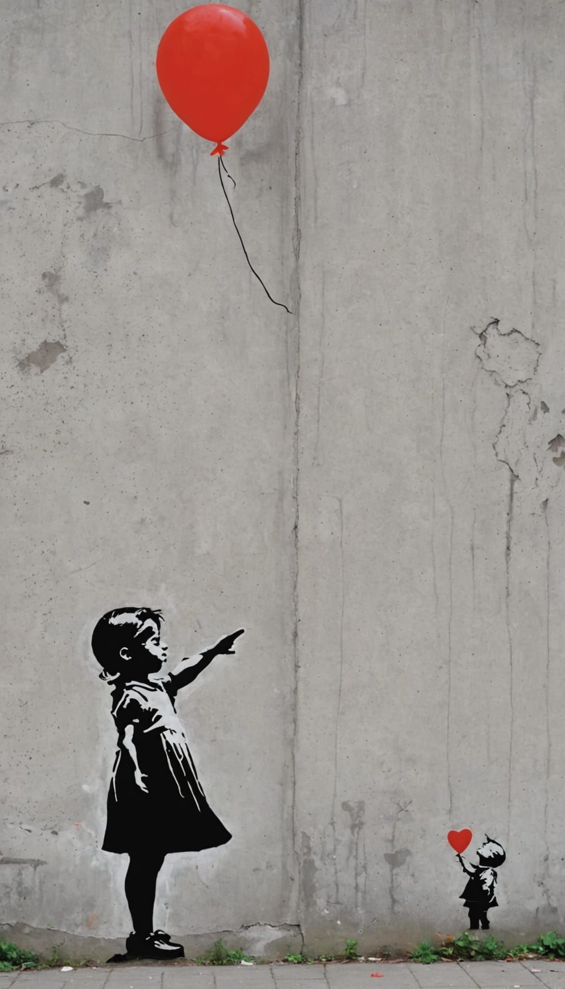 Banksy-Inspired Baby Girl with Red Balloon