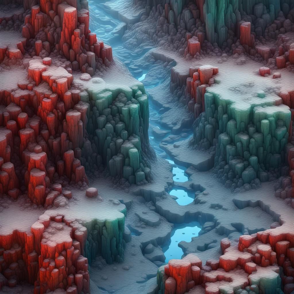 Translucent Ice Patch for TTRPG in Detailed Matte Painting