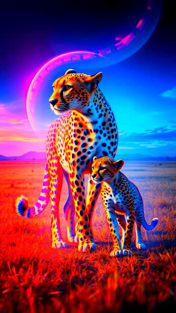 Cheetahs in Temporal Distortion: A Glitch Art Vision