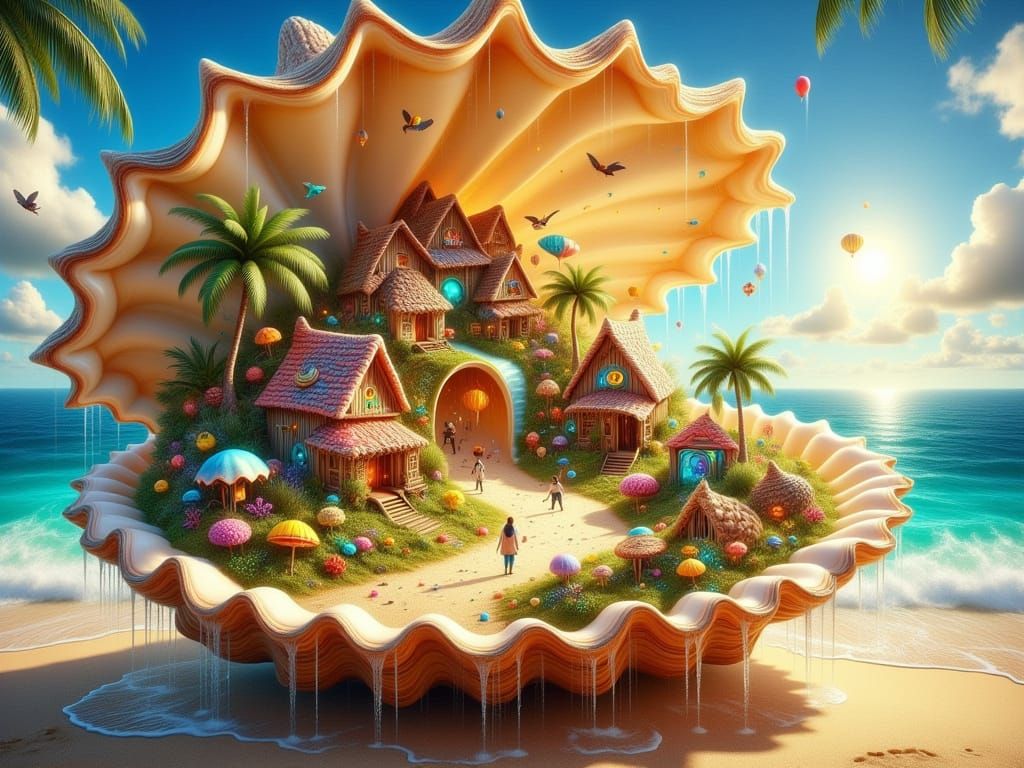 Whimsical Beachside Fantasy Realm