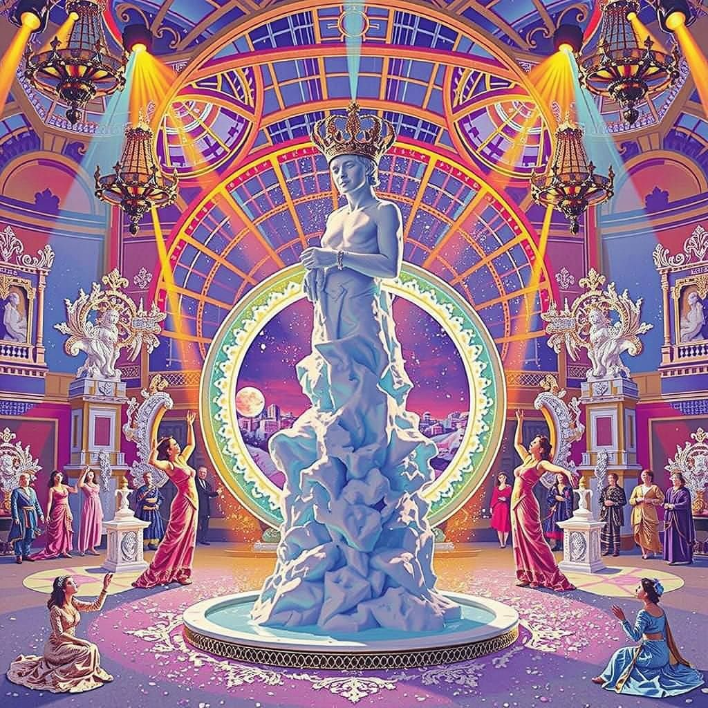 Ornate Ice Sculpture Melts in a Lavish Spectacle