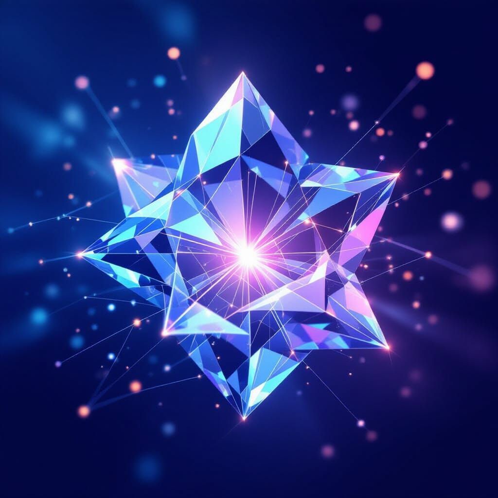 Abstract Crystal Structure Pulsating with Light