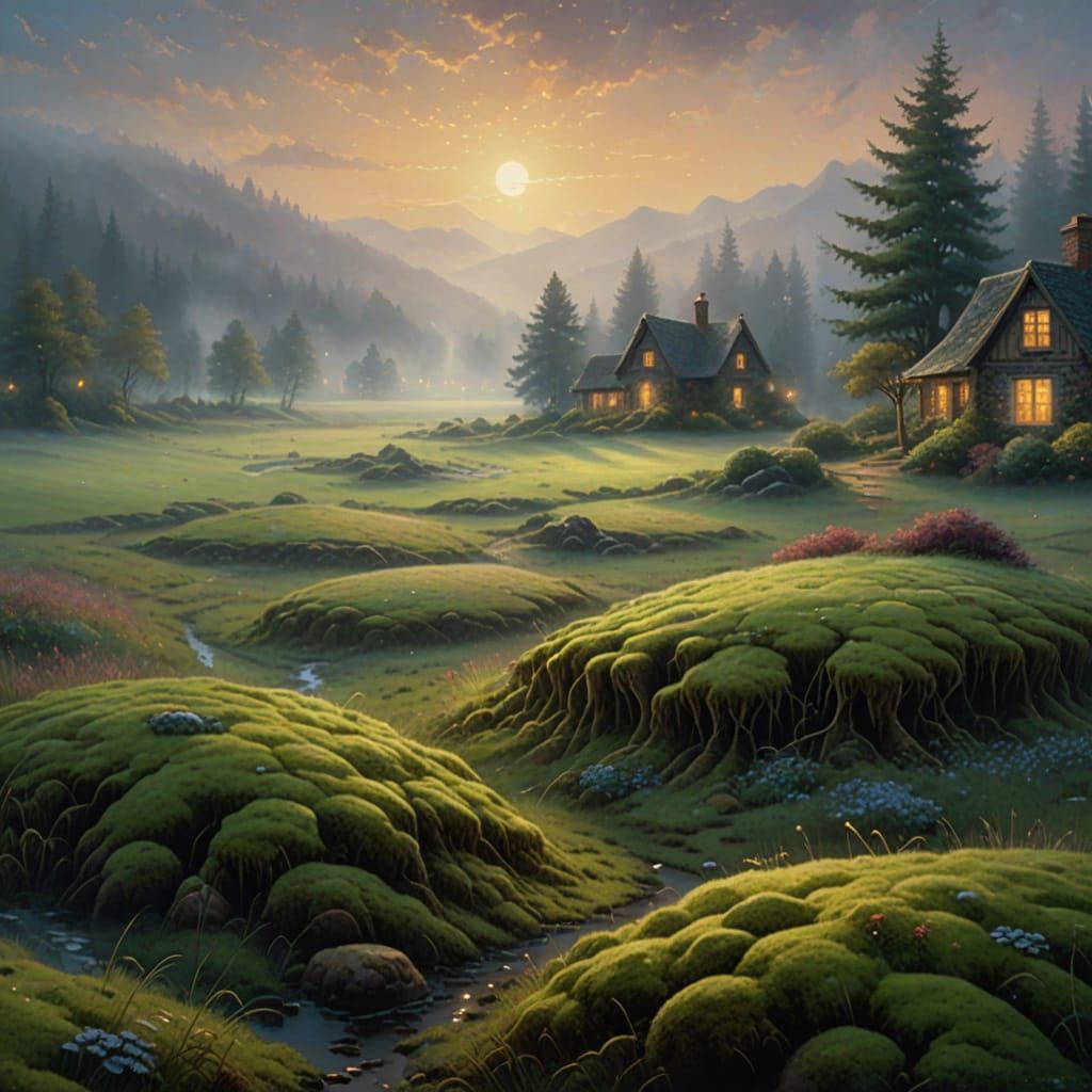 Glowing Data-Crystal Memory Seed on Moss