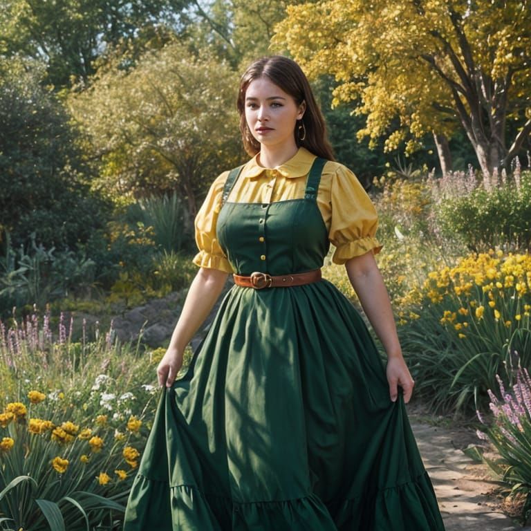 Yellow Dress and Silver Belt Fashion