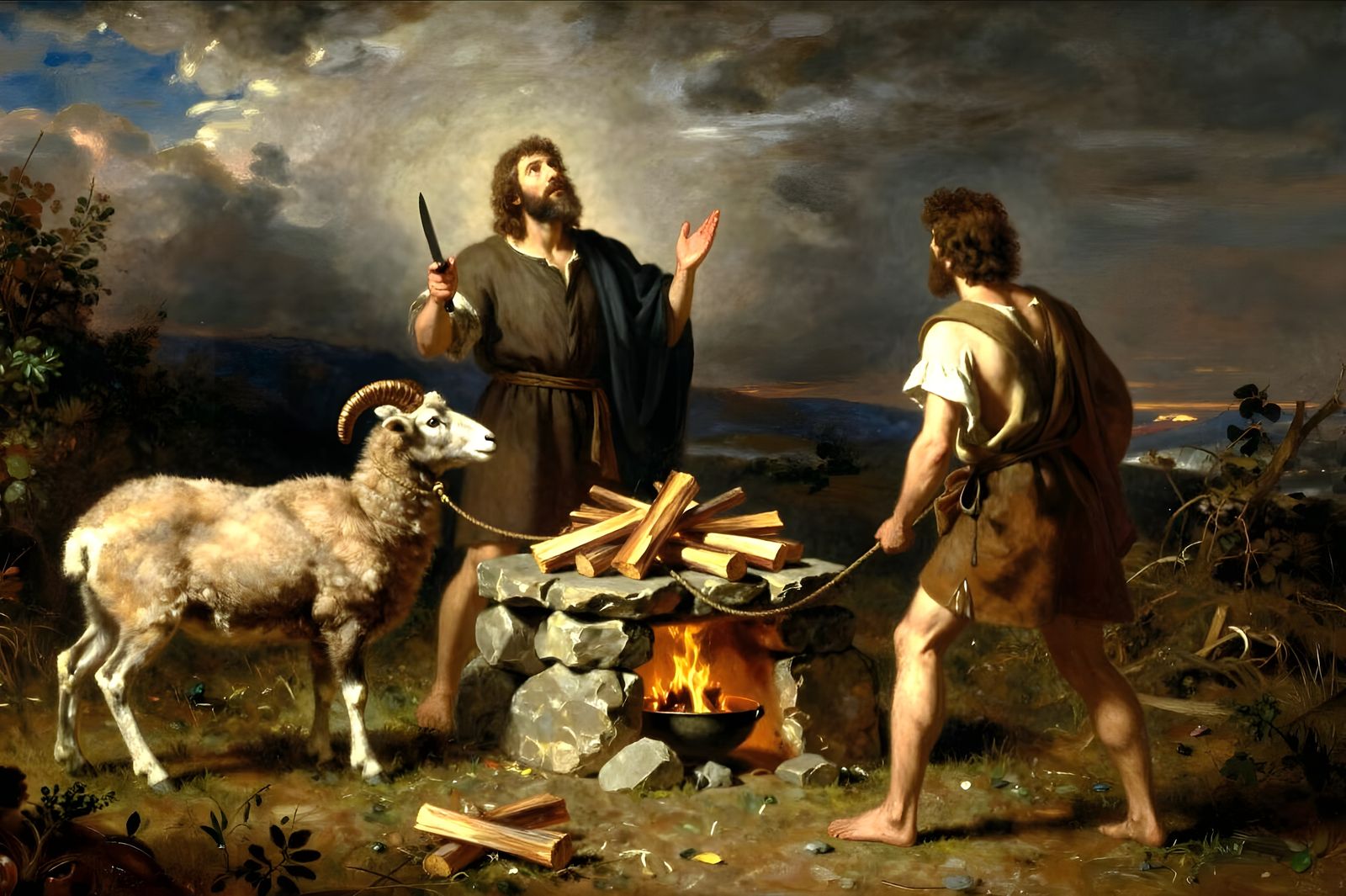 Abraham's Sacrifice: Ram Provided on Mount Moriah