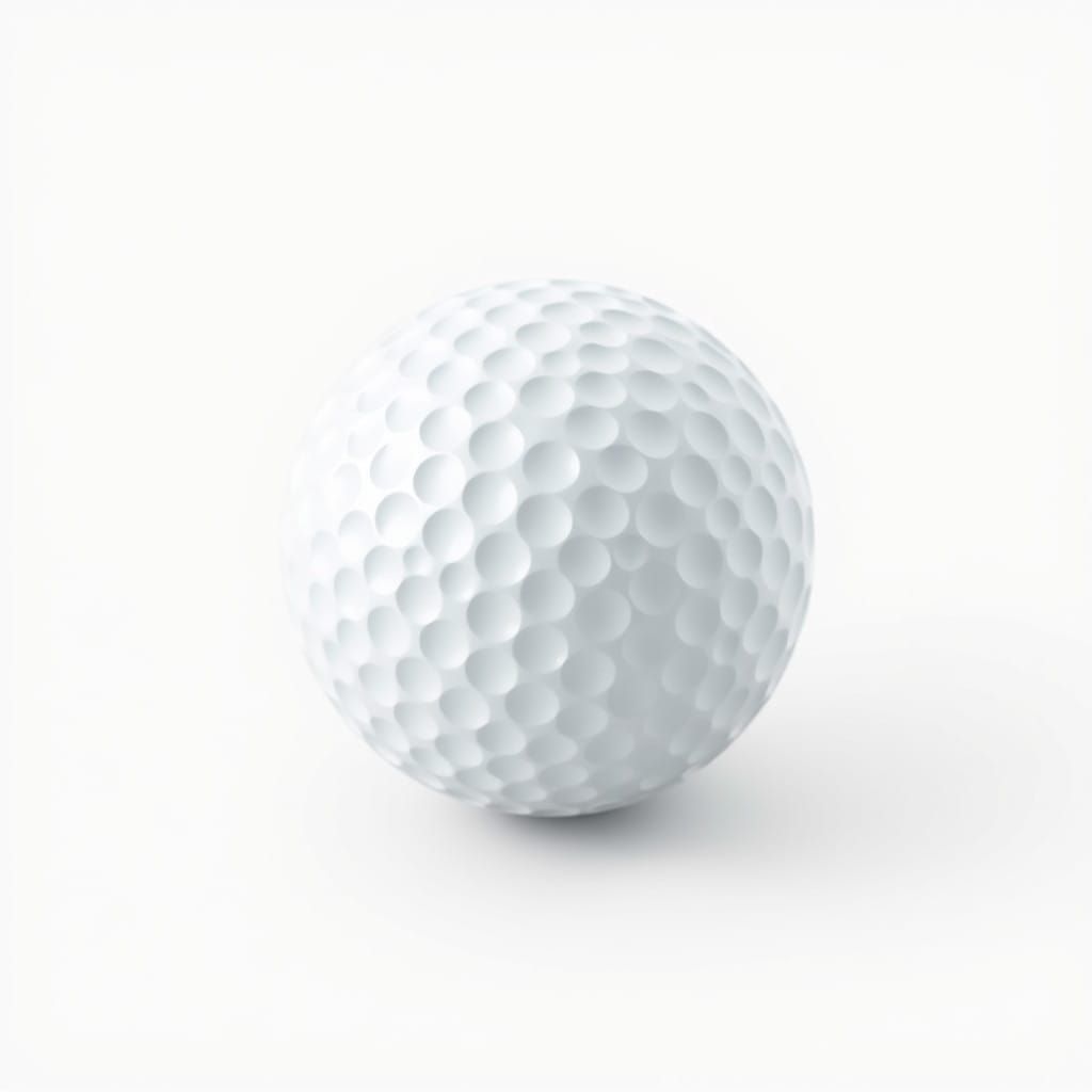 Hyperrealistic Golf Ball Against Ivory Background