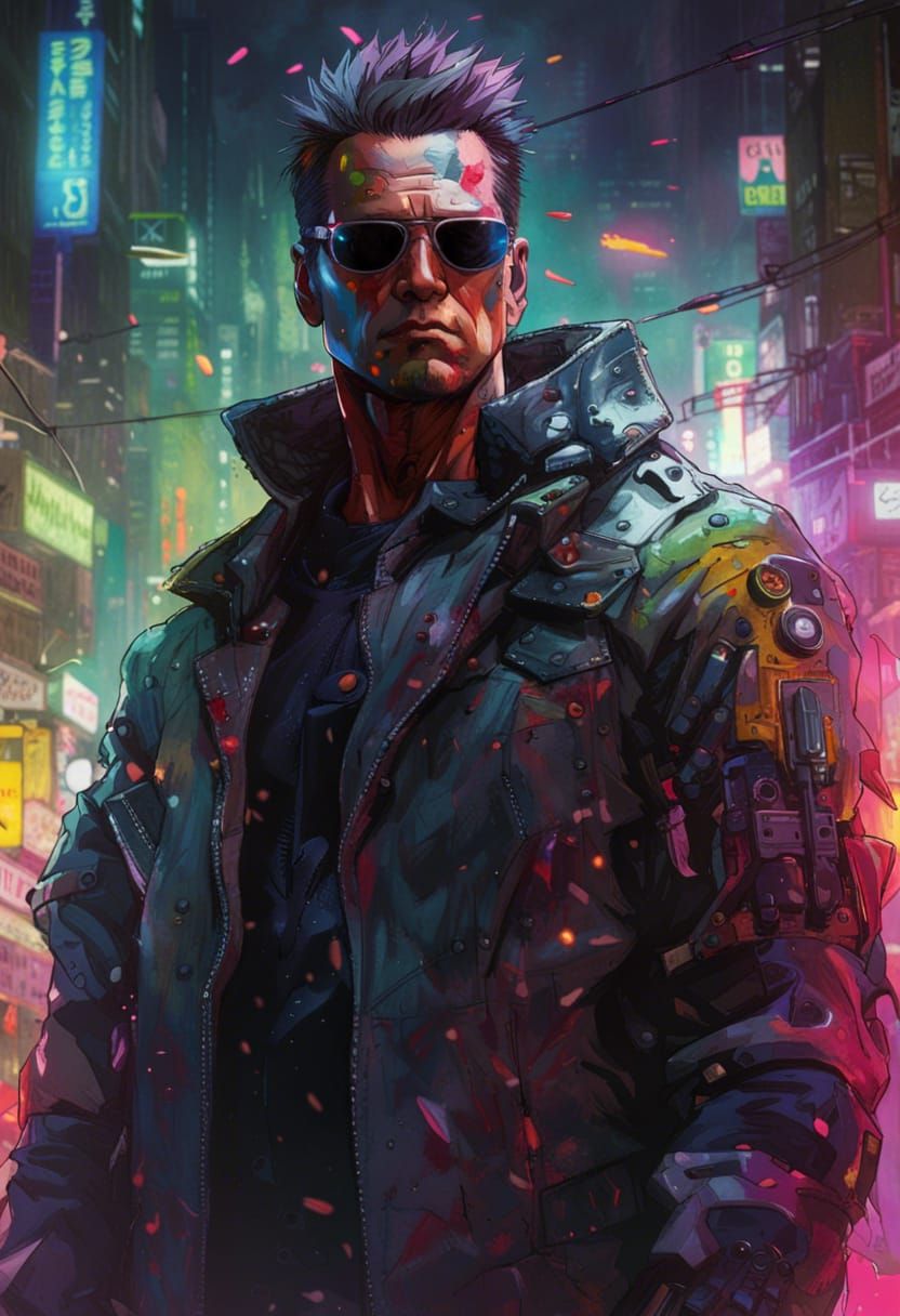 Terminator Portrait in Anime Style