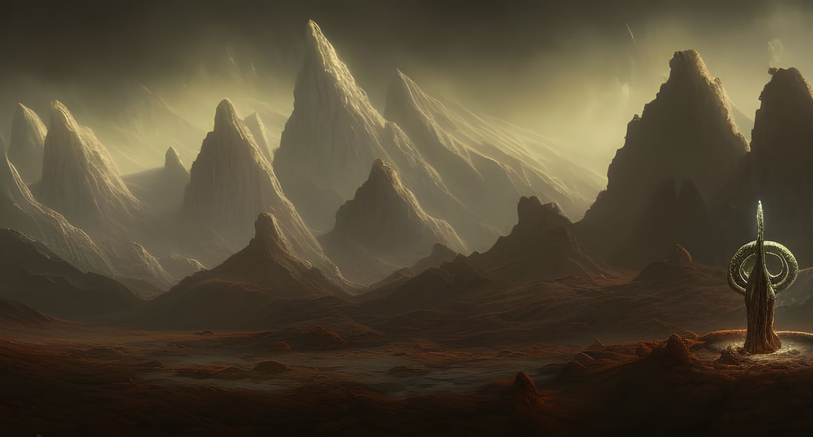 Cosmic Horror Landscape Ruined by Elder God