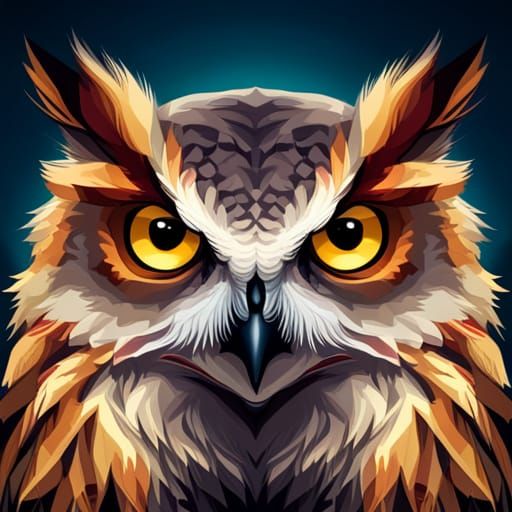 Creepy Owl Face in Dark City