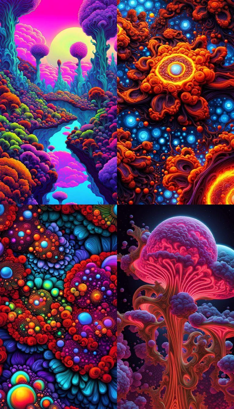 Prebiotic to Biotic Matter Transition in Neon Fractals
