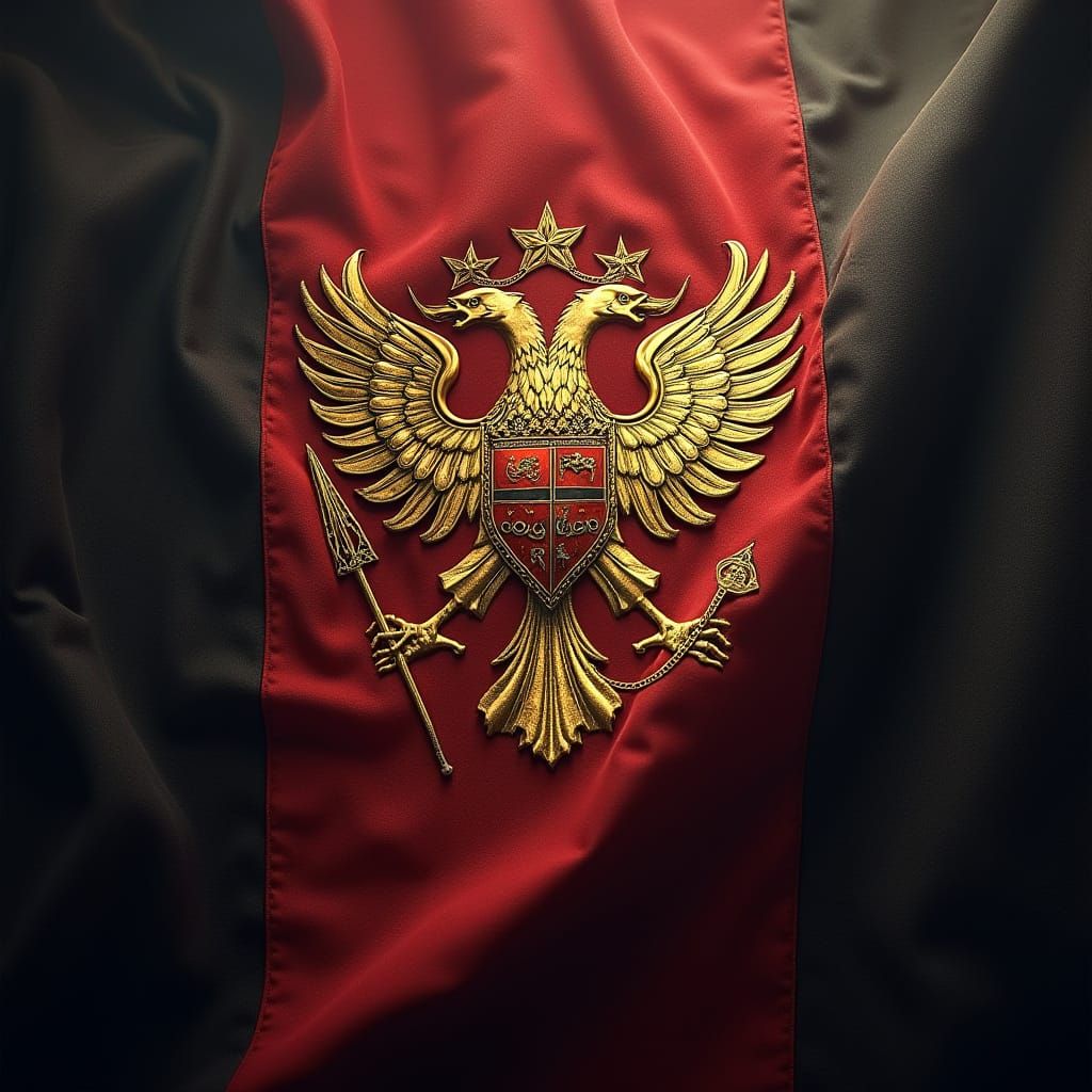 Modern Holy Roman Empire Flag in Hyperrealistic Style