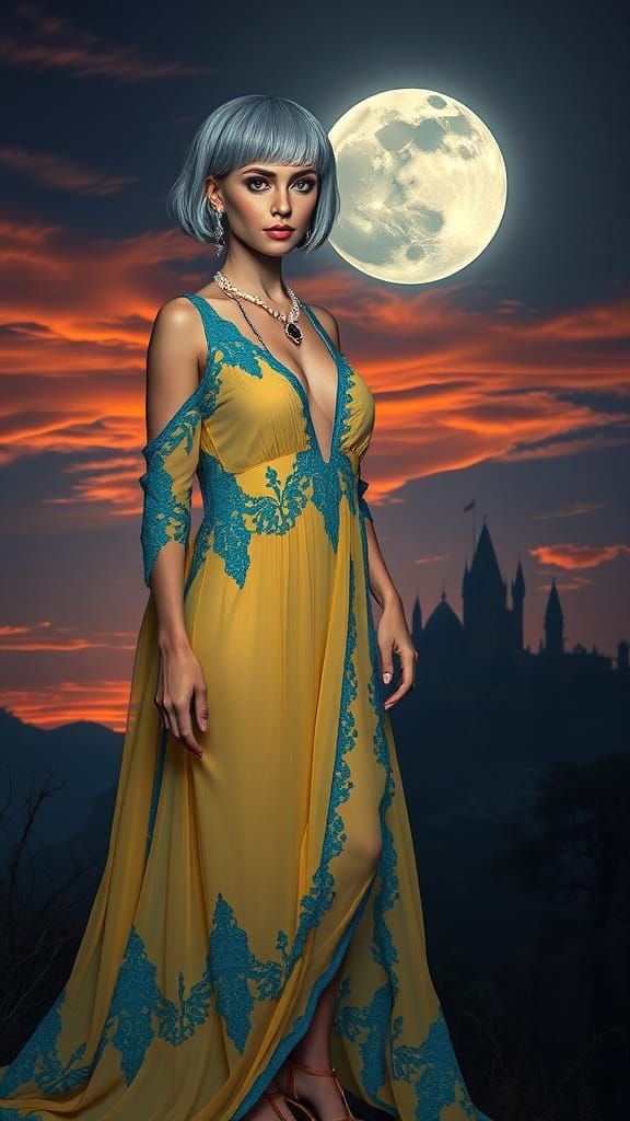 Egyptian Goddess in Mystical Gothic Splendor