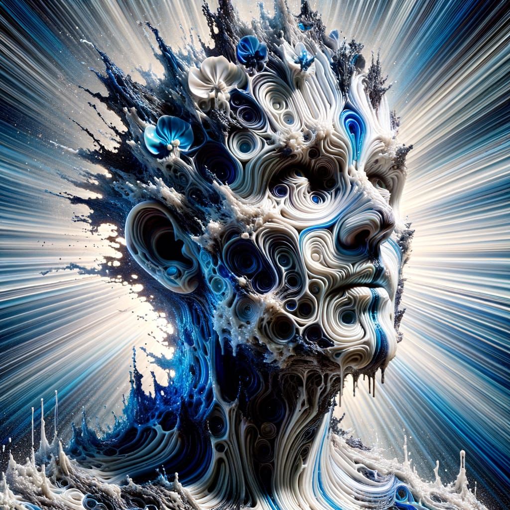 Fragmented Figure in Millefiori Glass, Tenebrism Style