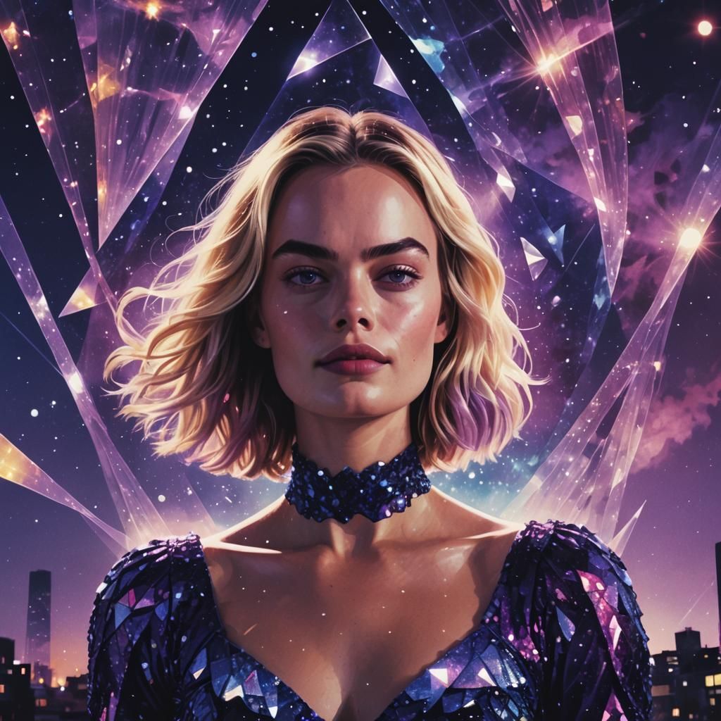 Margot Robbie at Nebula Night, Digital Illustration
