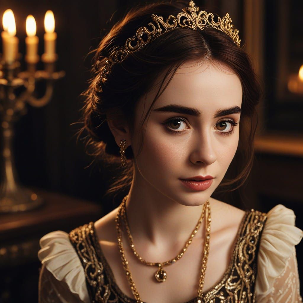 Lily Collins as Lumiere's Daughter in Gothic Fantasy
