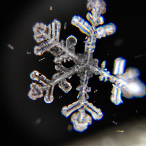 Detailed Macro Photograph of a Snowflake