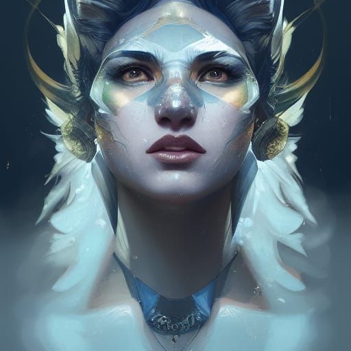 Detailed Portrait of an Indian Wolf in Forest