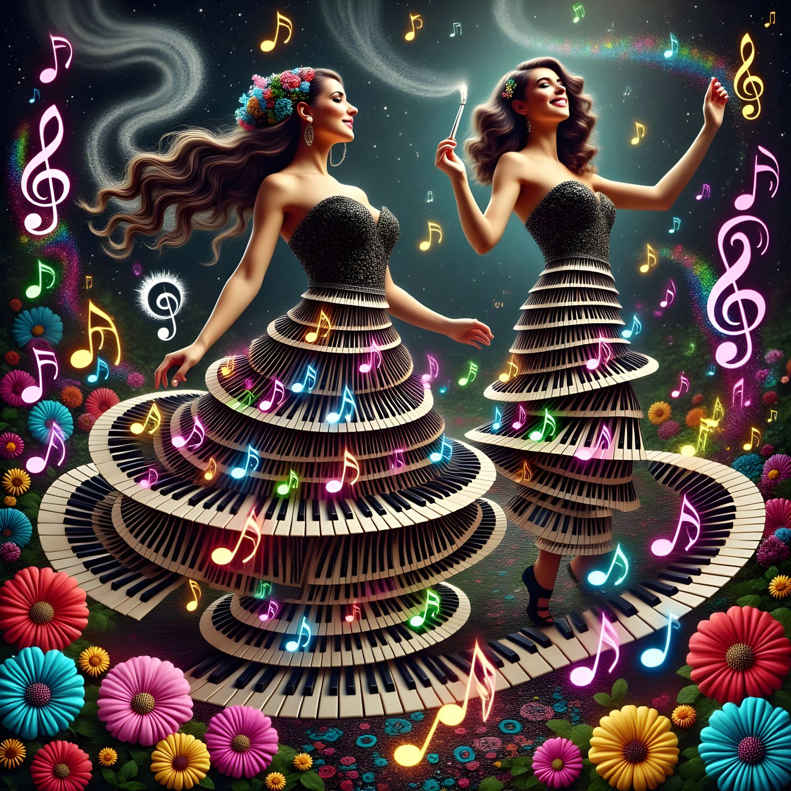 Flower Power Hippo Rocks Out in Psychedelic Band