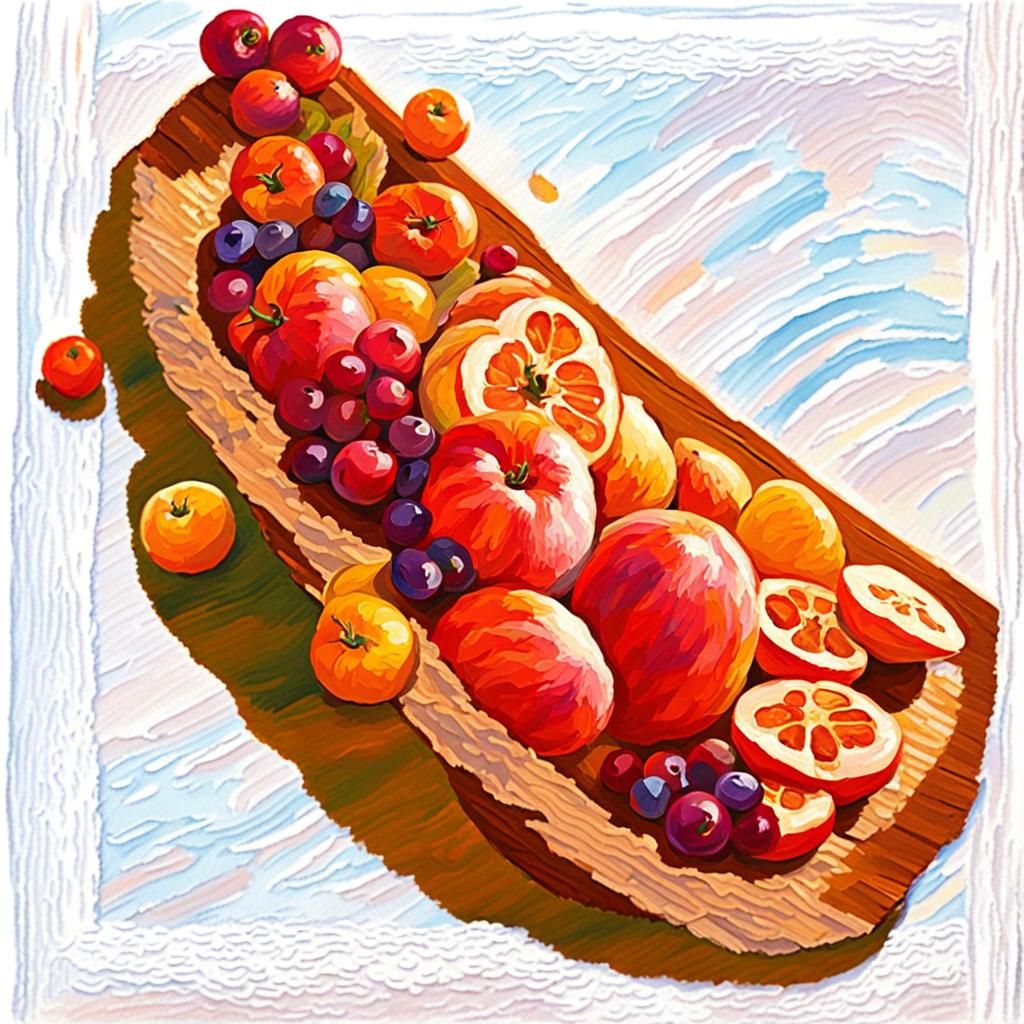 Impressionist Still Life of Fruit Bowl