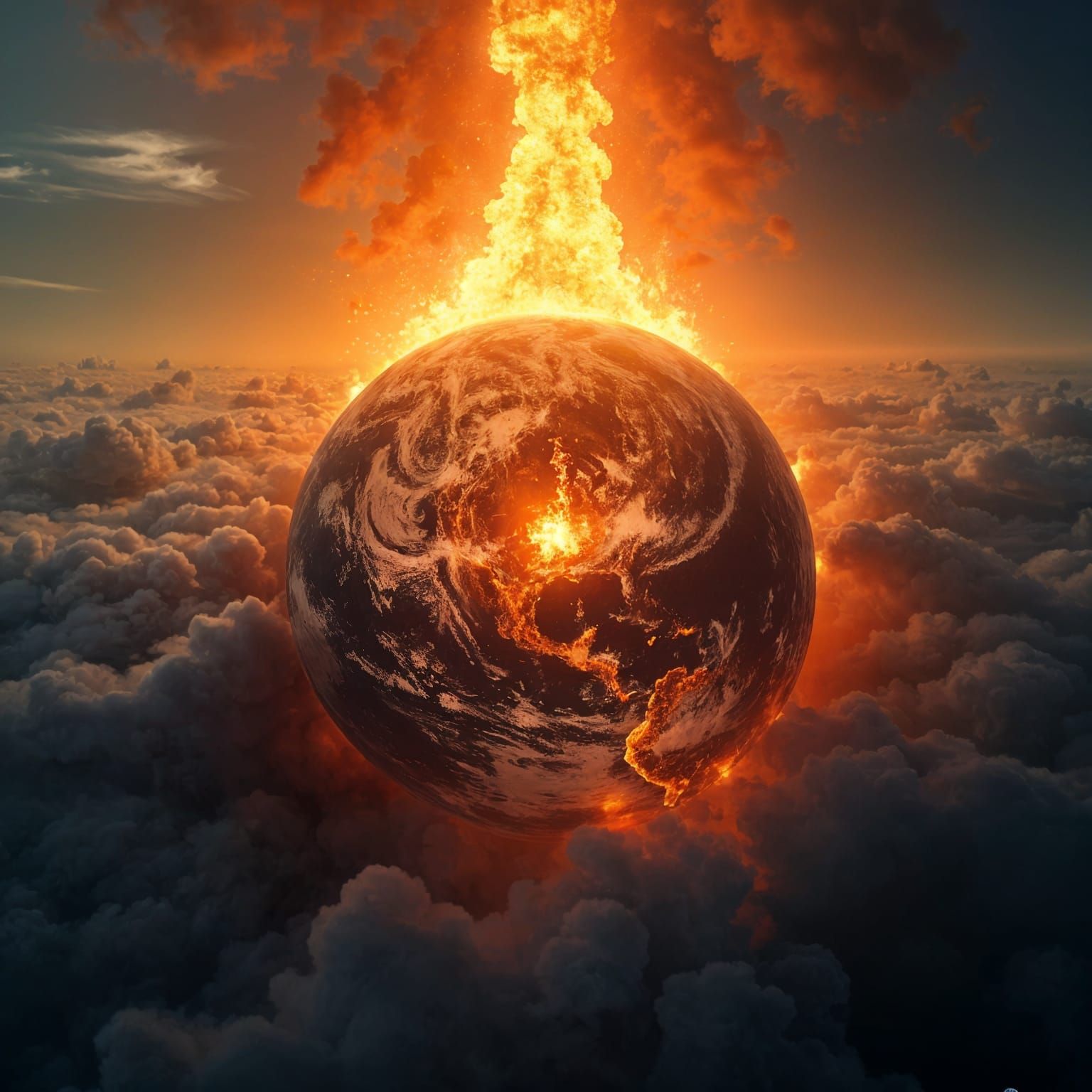 Fiery Cone Melts Earth: Professional Photography