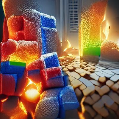 Tetris Game in 8K with Volumetric Lighting