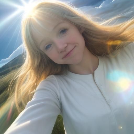 Heavenly Sunbeams Through Clouds in Soft Focus