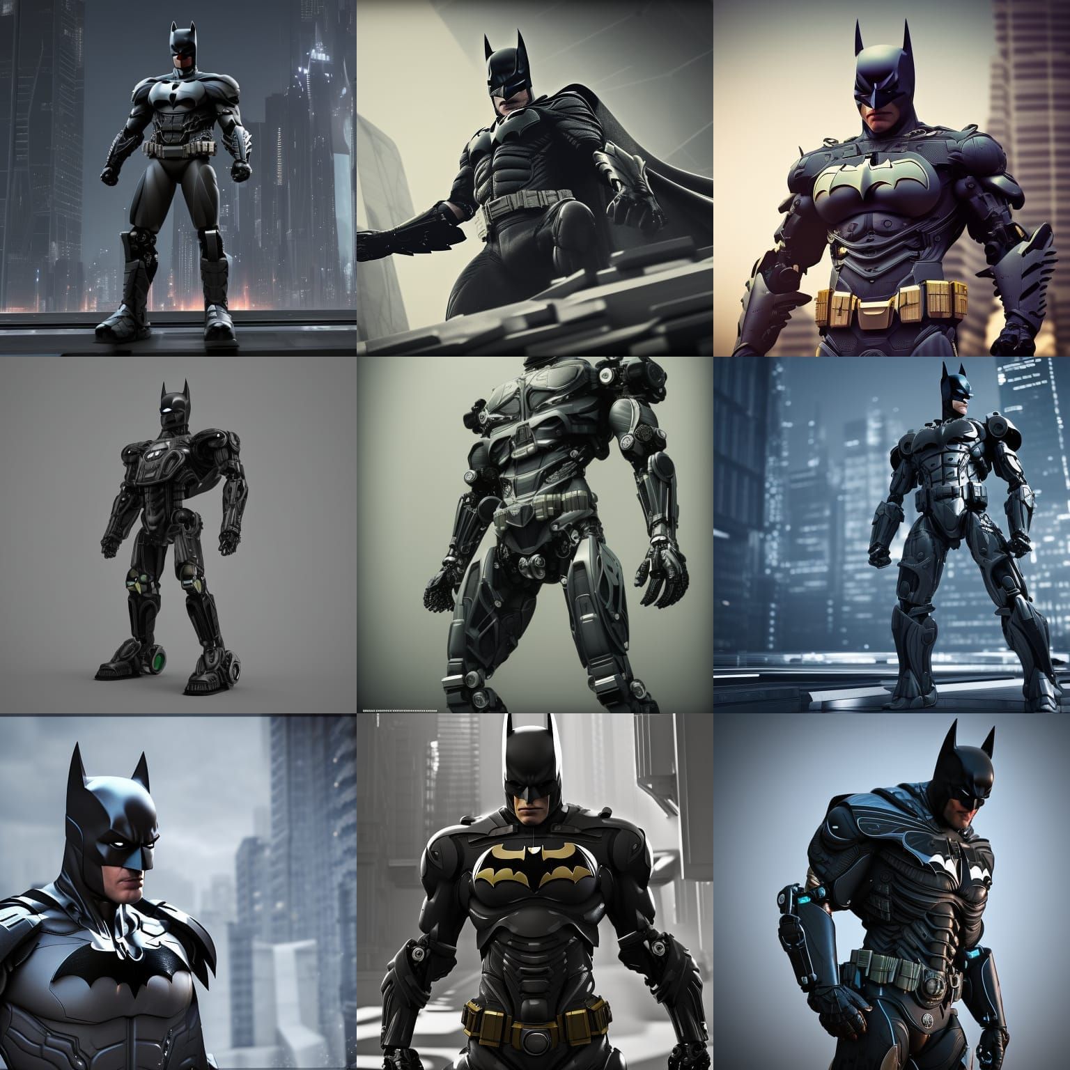 Futuristic Batman with Intricate Mech Details