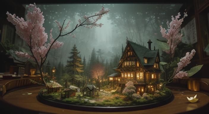 Enchanting Forest Hidden in Flower Petals