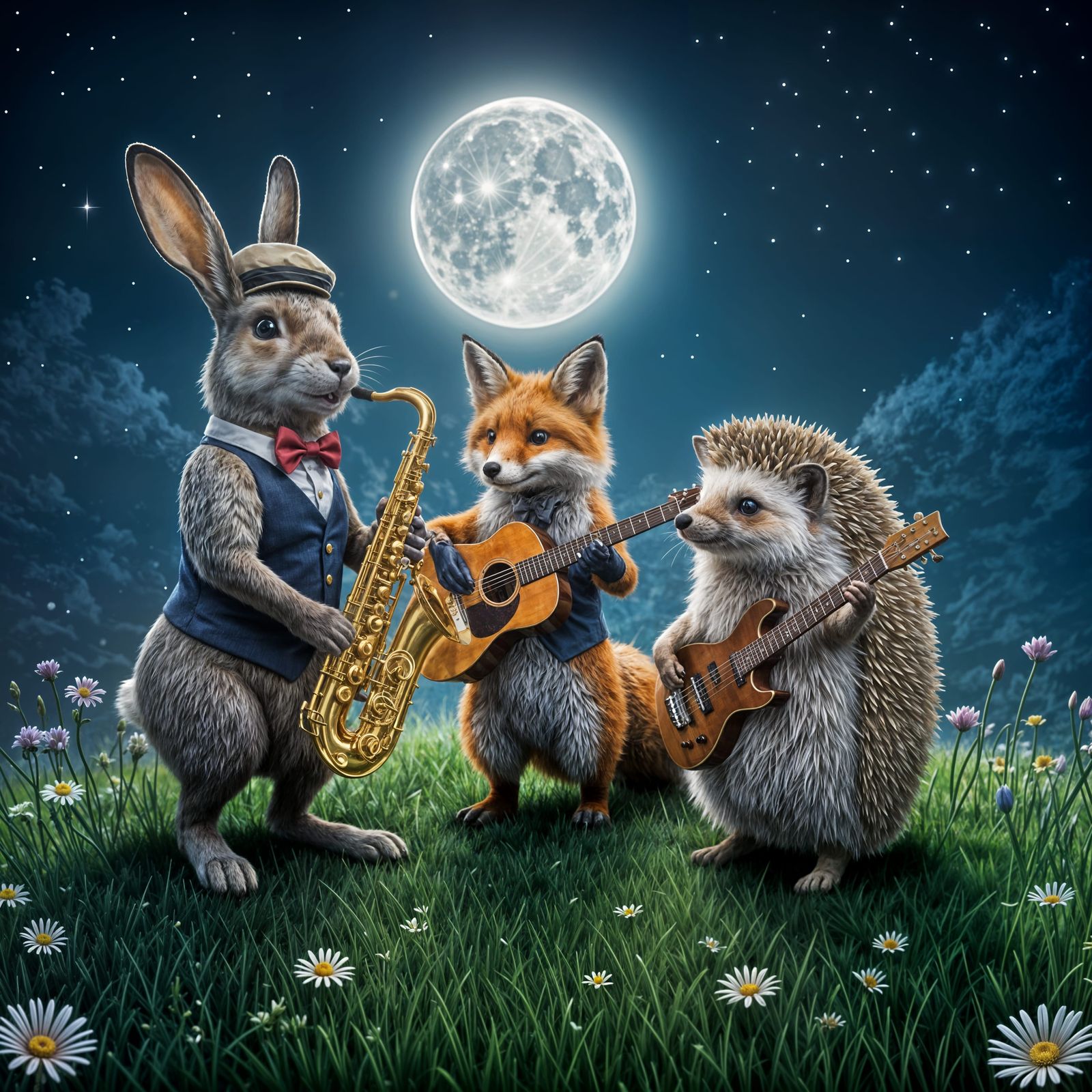 Magical Moonlit Jazz Trio Featuring Wild Animals