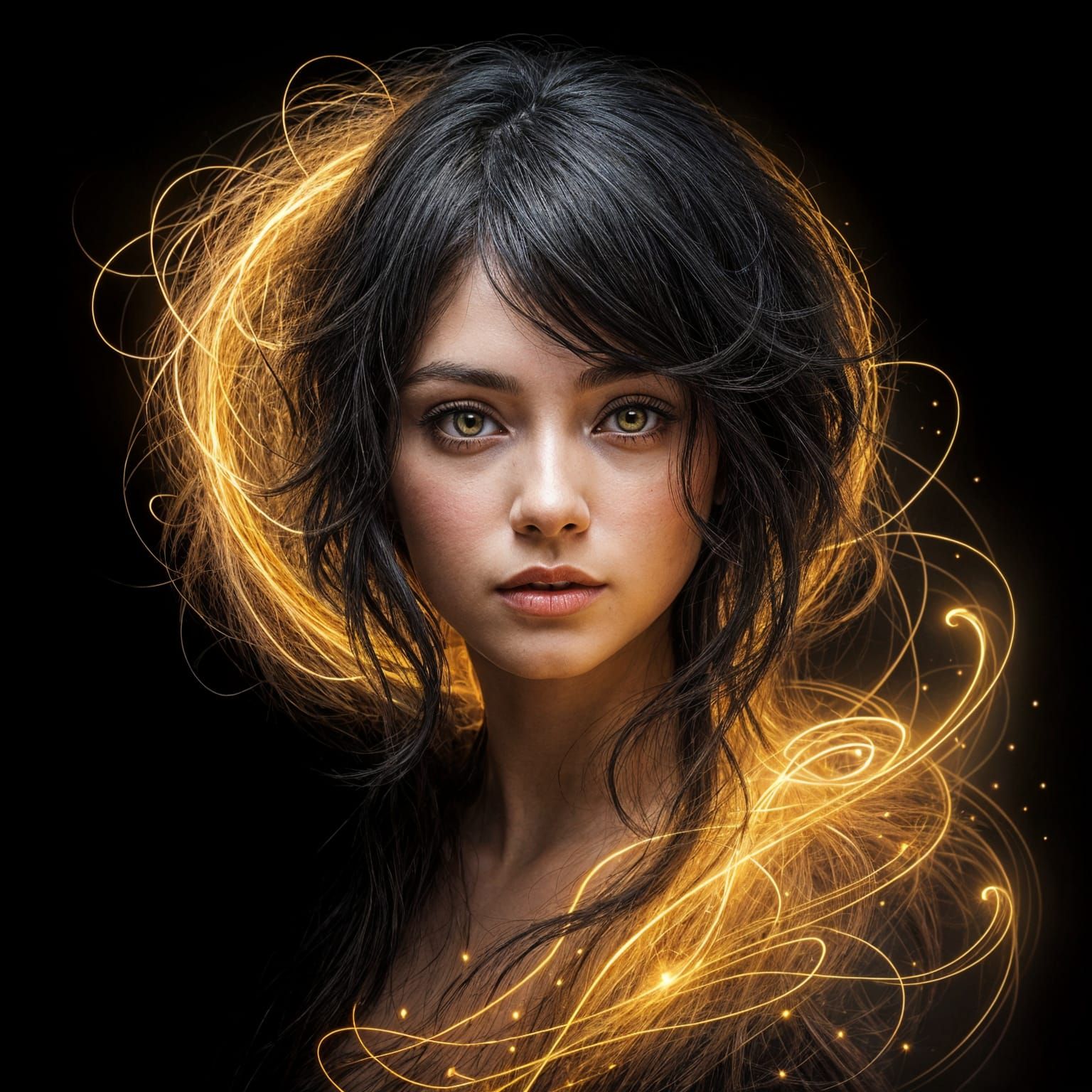 Mysterious Young Woman in Ethereal Glow