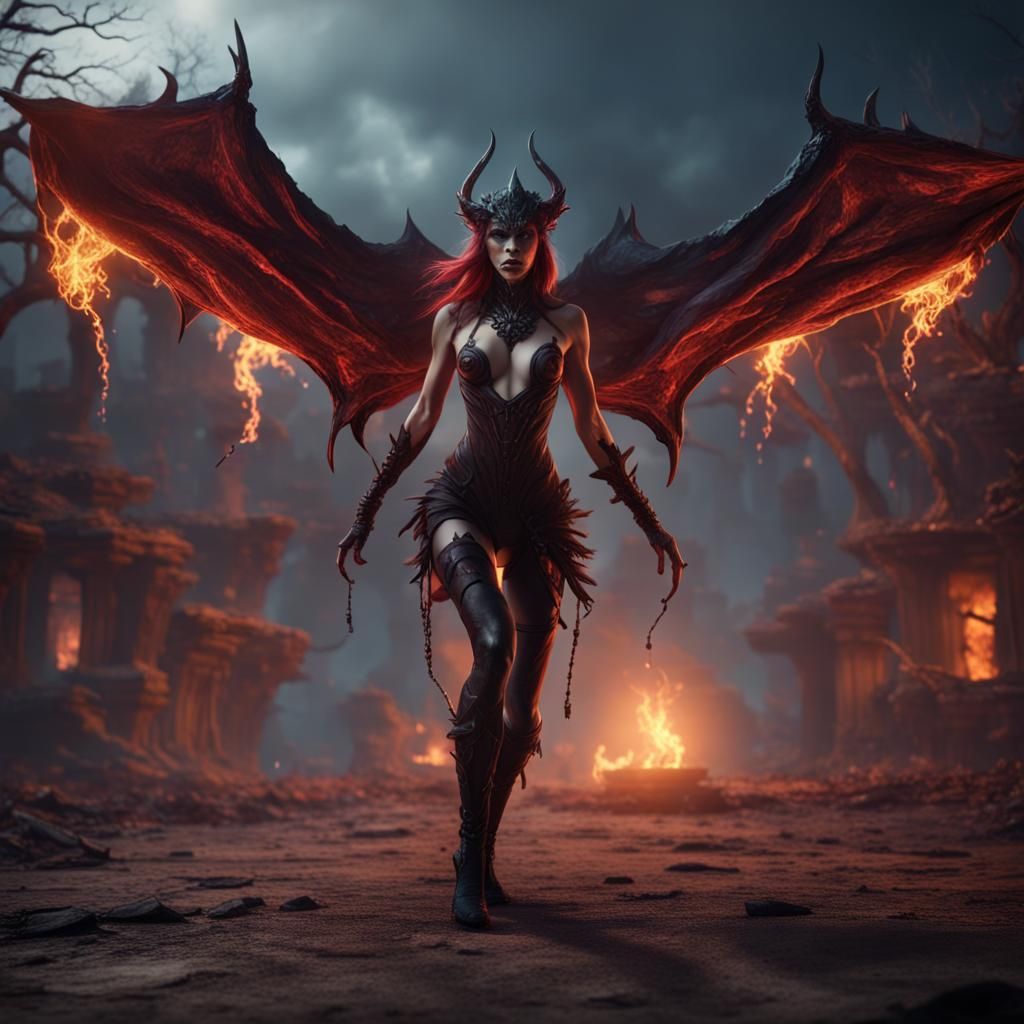 Demonic Witch Unveiling: Dark Fantasy Concept Art