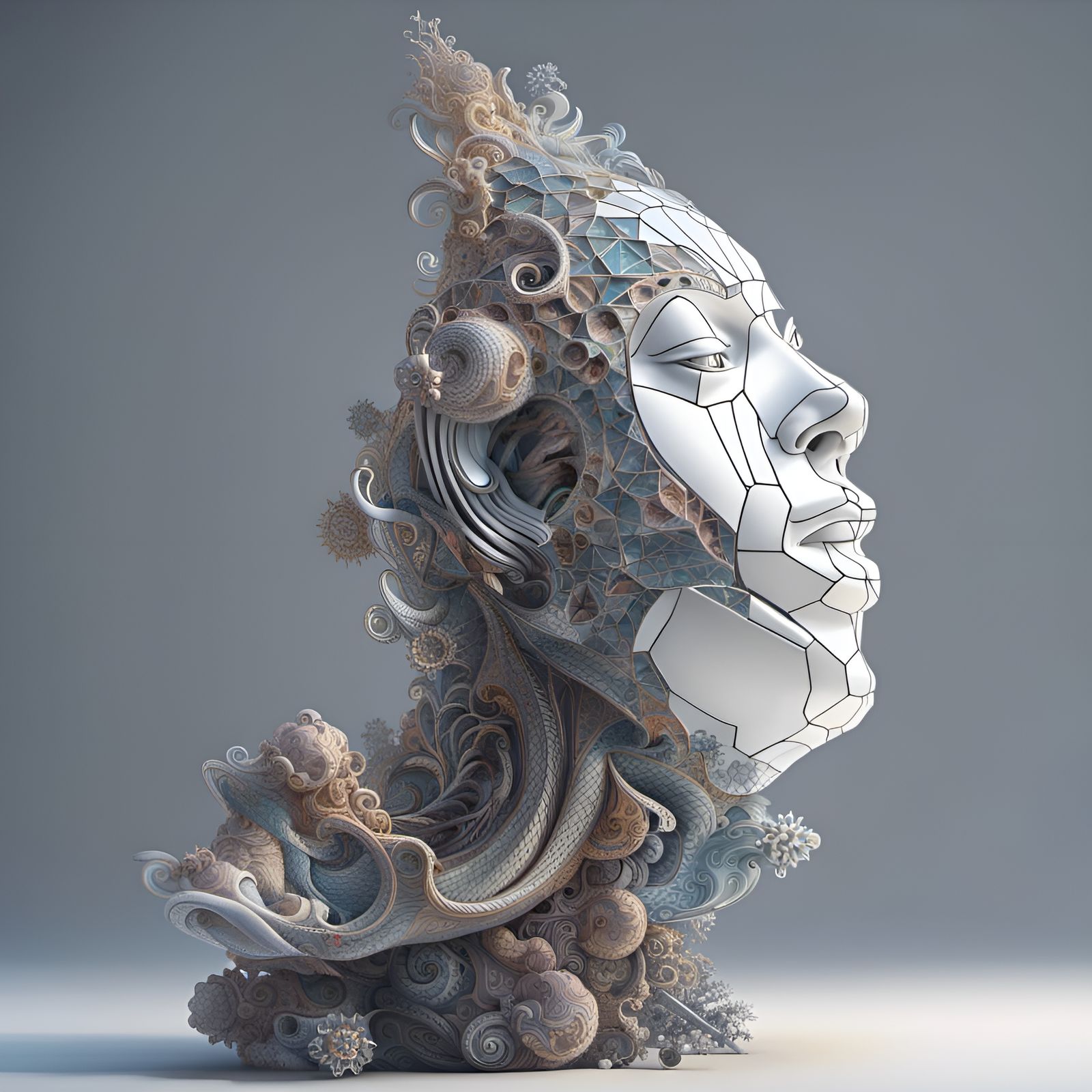 Geometric Abstract Portrait in 8K Resolution