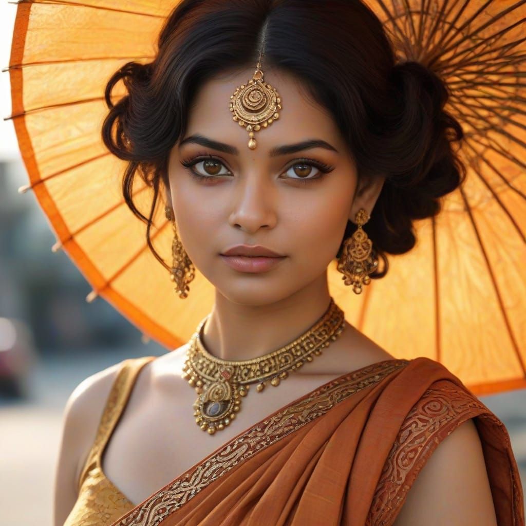 Surreal Pulp Comic Siren with Golden Birthmark and Steam-Pow...