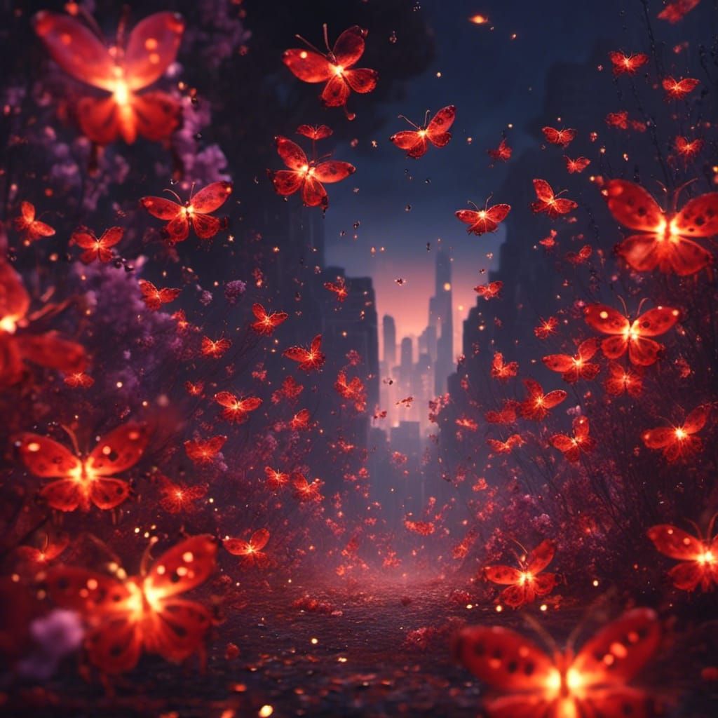 Fiery Crystals Embrace Ladybug Emperor in Twilight World