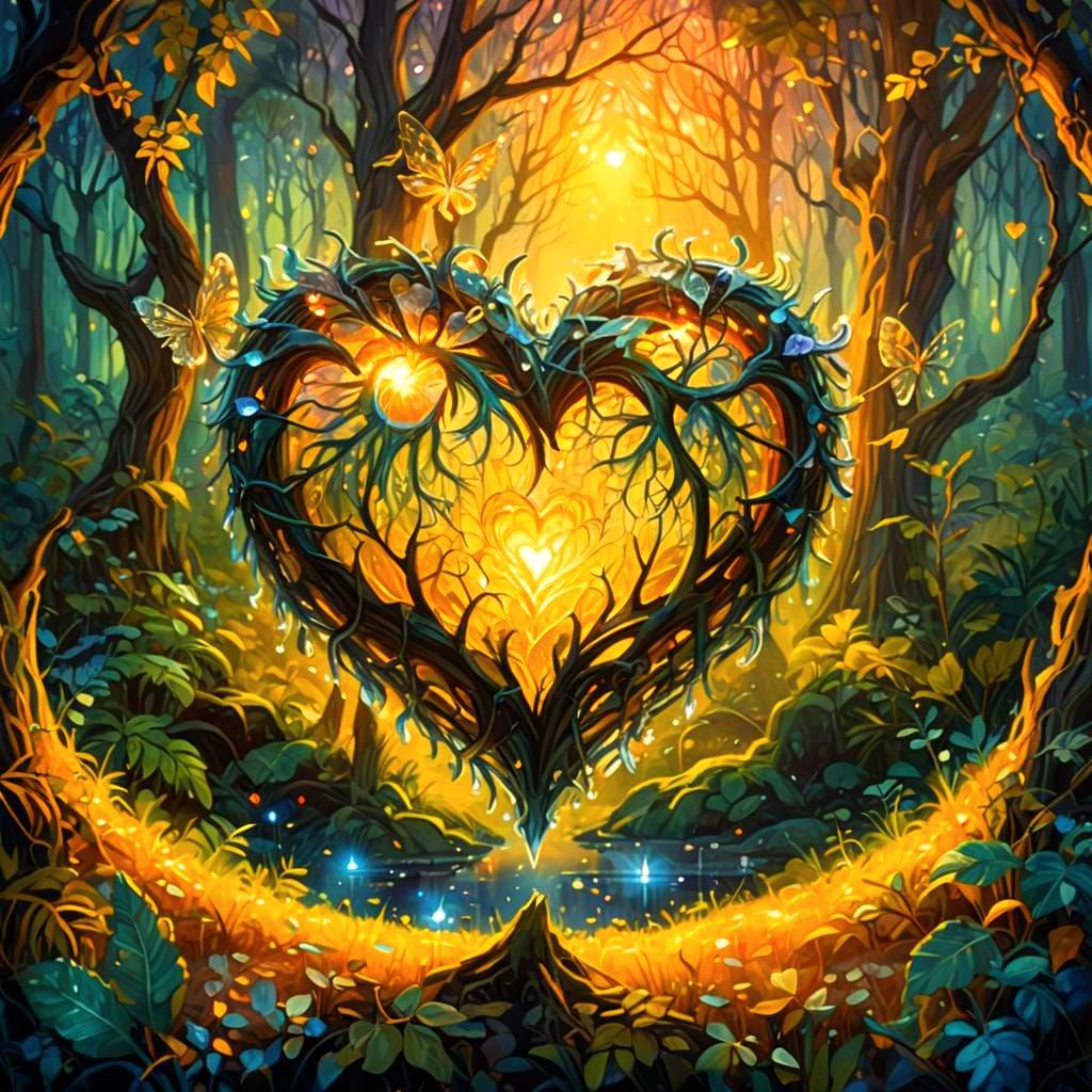 Ethereal Crystal Heart in Hyperrealistic Style