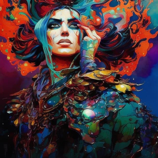 Enchanting Witch Portrait with Magical Borderlands Theme