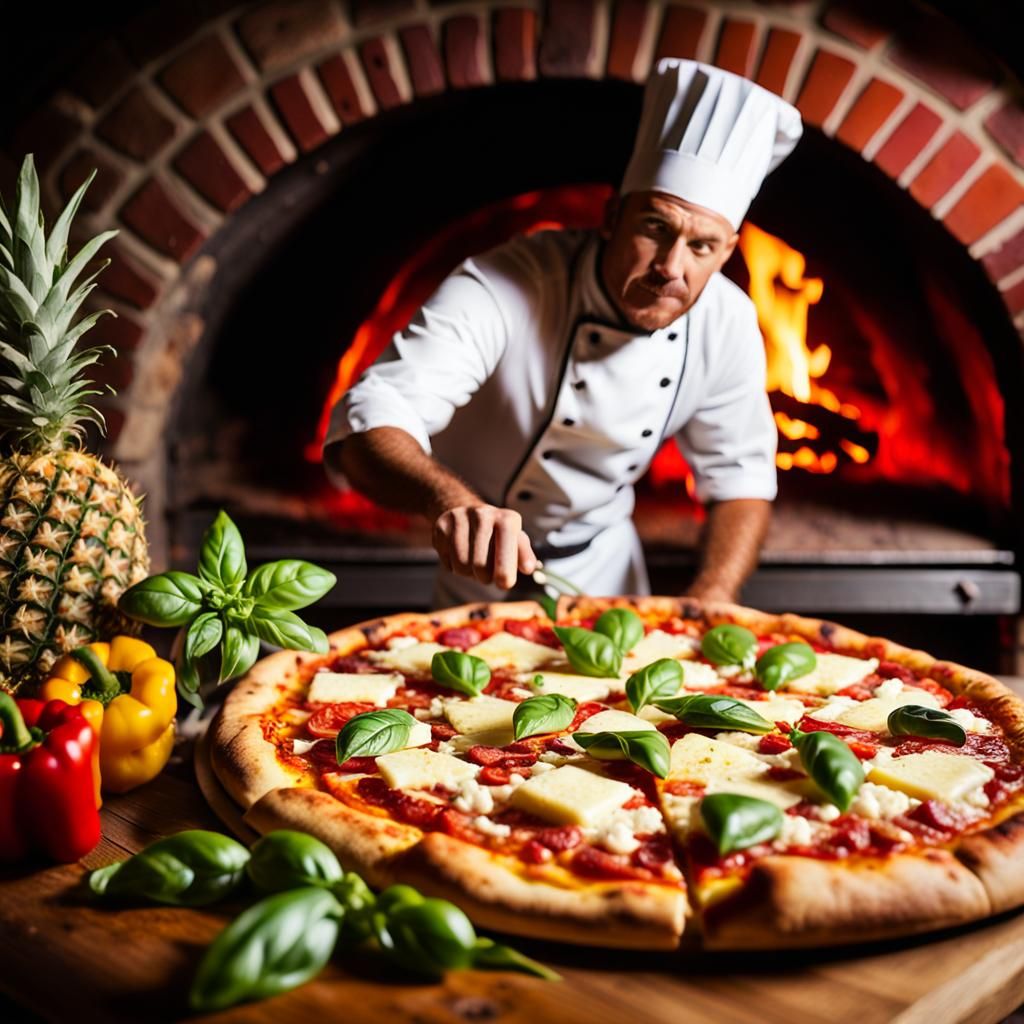 Pineapple Pizza Still Life: Cinematic Food Art