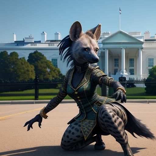 Humanoid Hyena Twerking at the White House