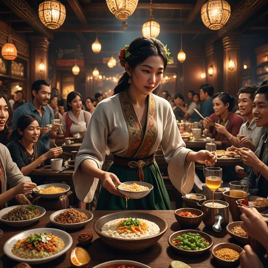 Asian Woman and Elf Performer: 3D Game Cinematic