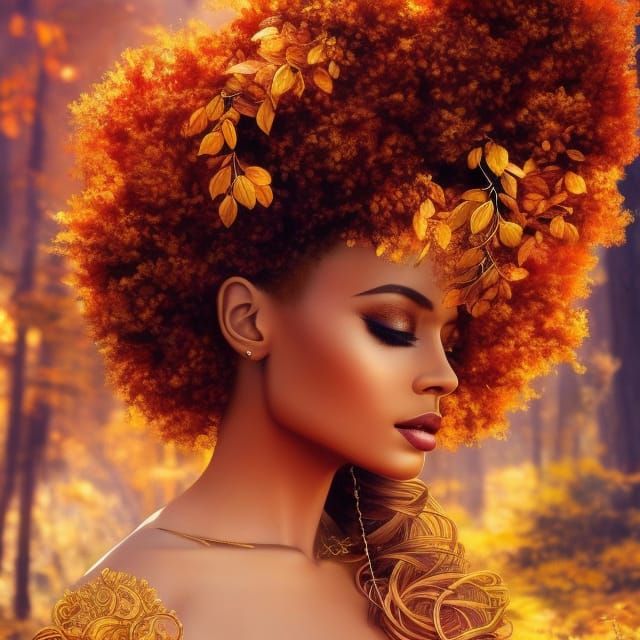 Autumn Goddess of Beauty in Hyperrealistic Detail