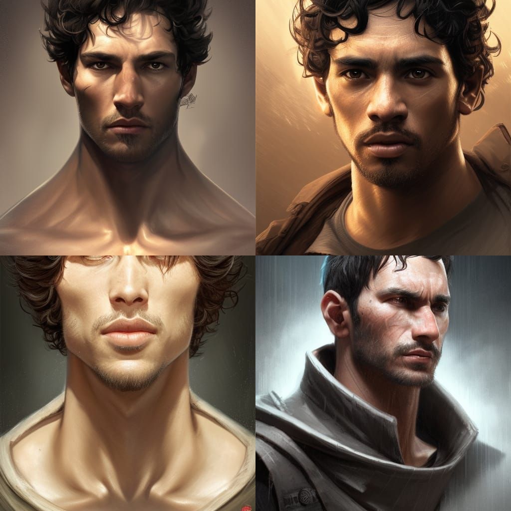 Intense Portrait of Handsome Man in Star Wars Style