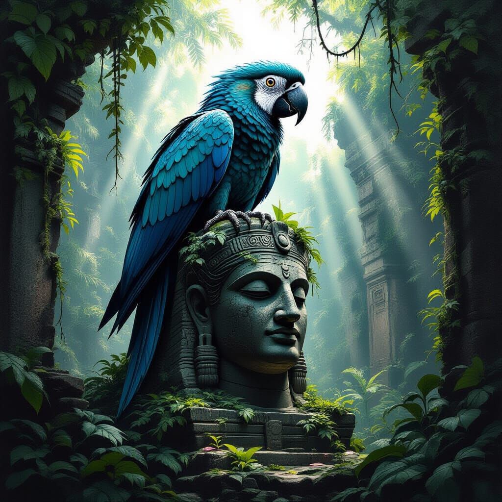 Ancient Parrot in Forgotten Jungle City