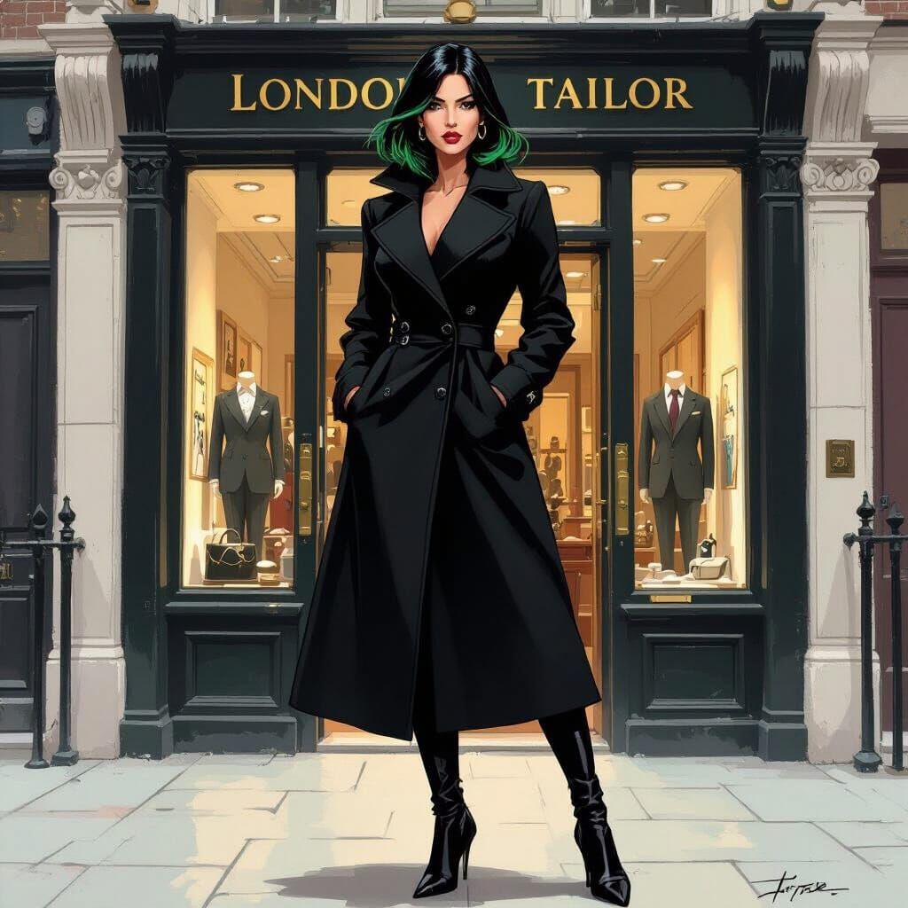 Female Secret Agent in London Tailor Shop