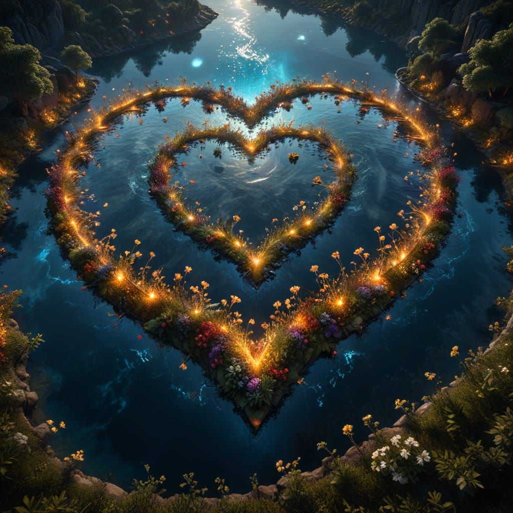 Heart-Shaped Nebula with Celestial Garden